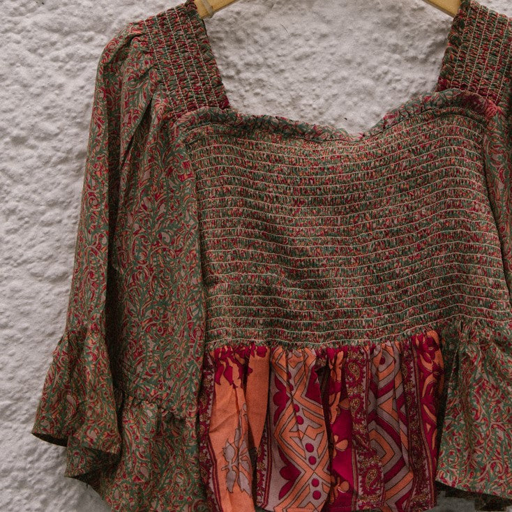 Joelyn Silk Smock Blouse - L - 125