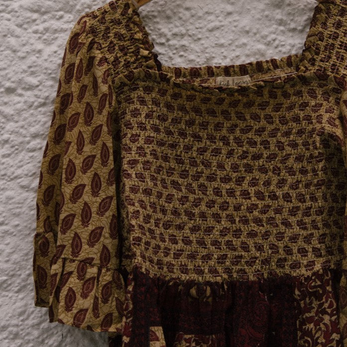 Joelyn Silk Smock Blouse - L - 128