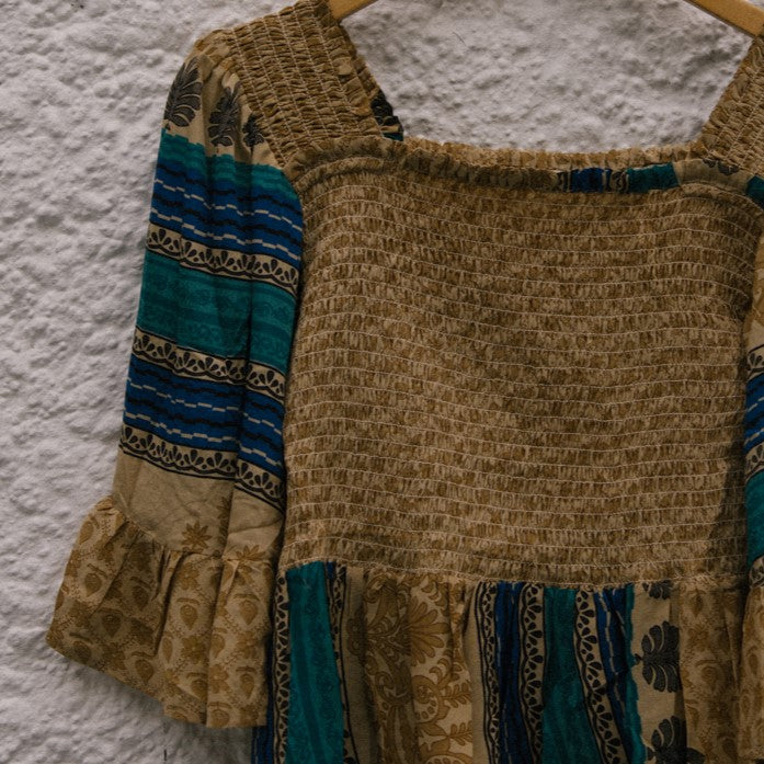 Joelyn Silk Smock Blouse - L - 129