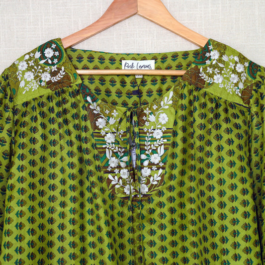 Lolita Embroidered Silk Blouse XXXL - 015
