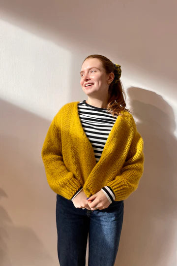 Smila Mohair Cardigan in Mustard