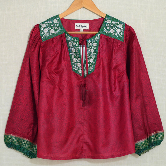 Lolita Embroidered Silk Blouse S - 029