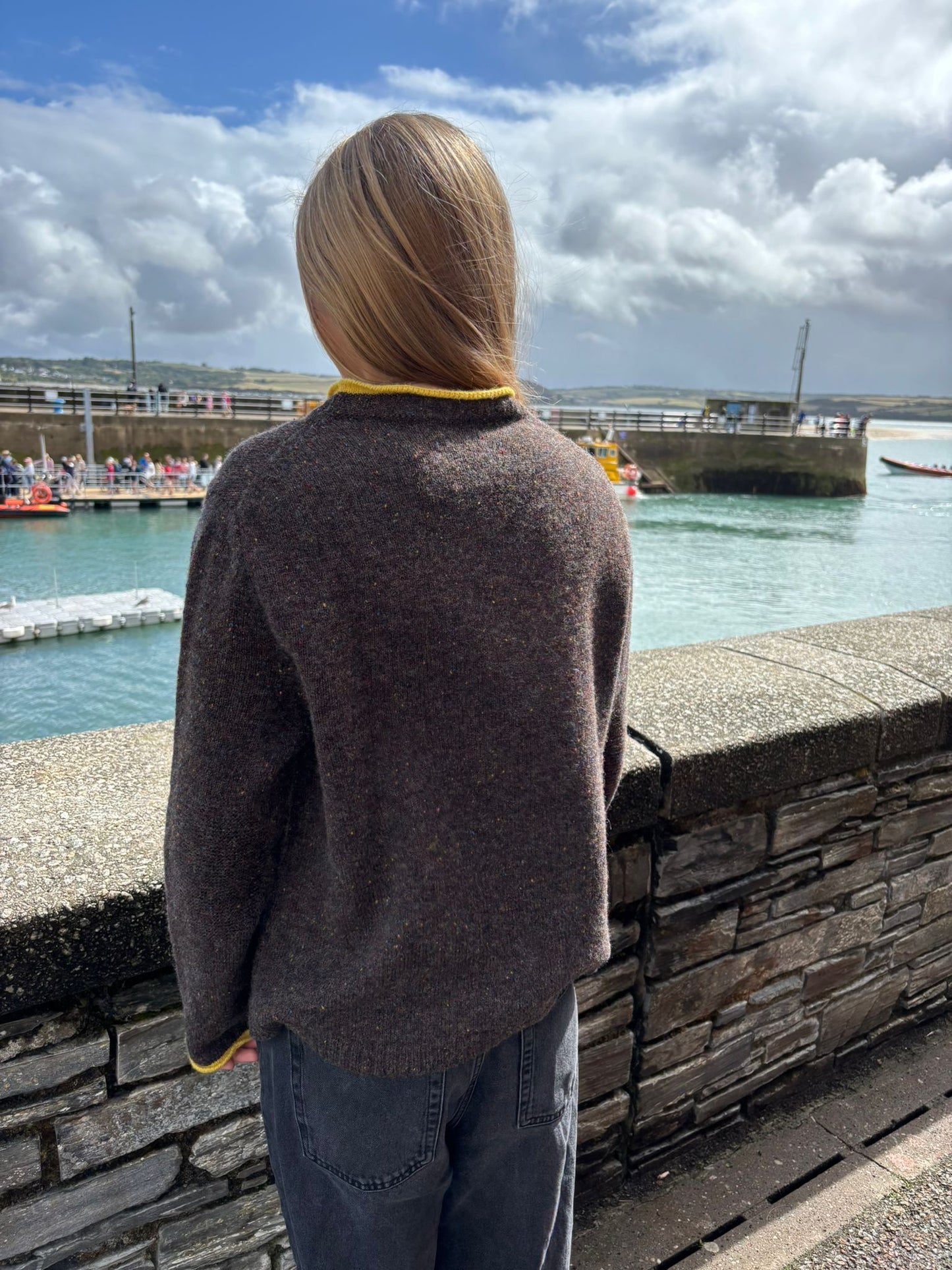 Tweed Nep Sweater in Bark