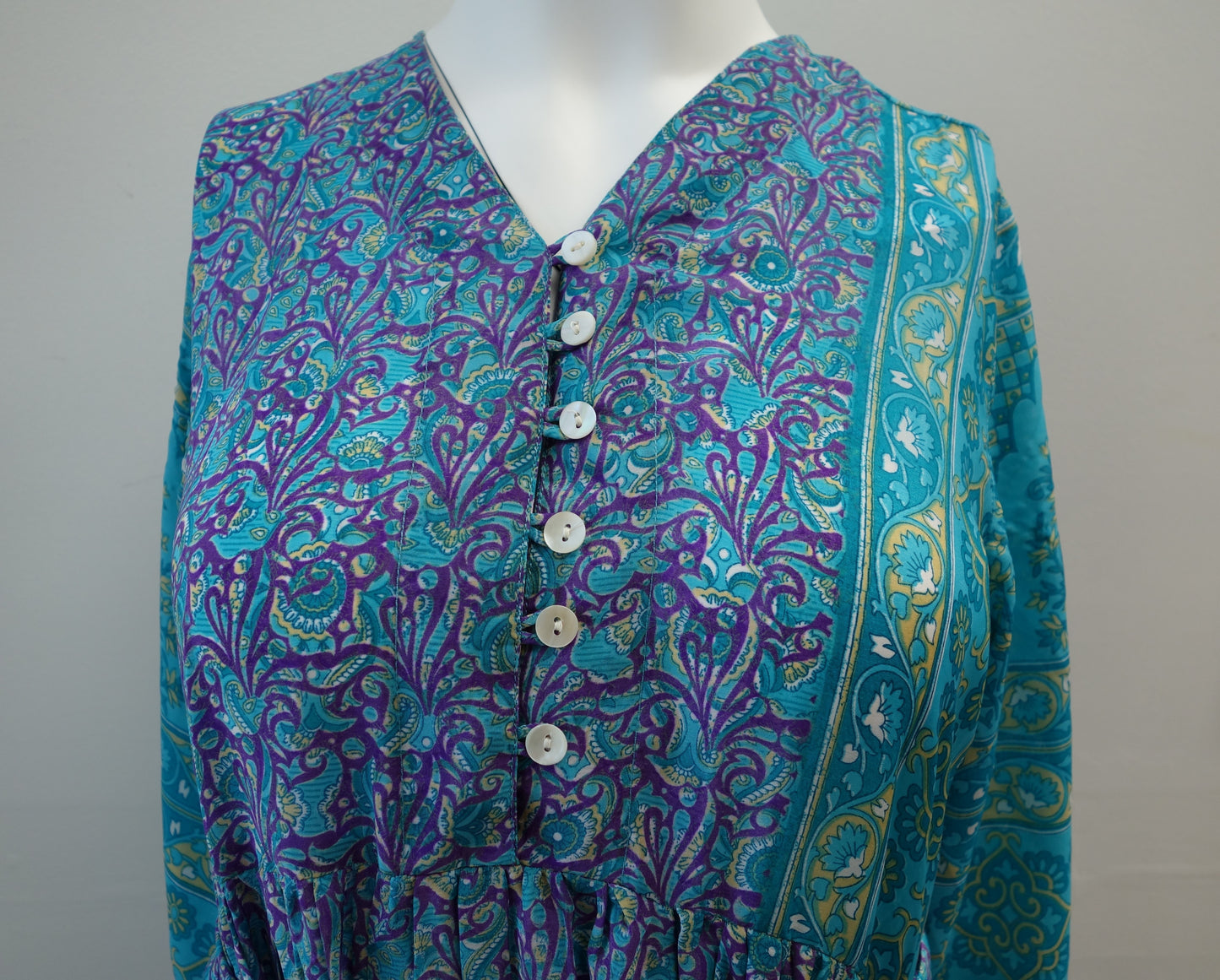 Prairie V-neck Silk Dress XS - 0001