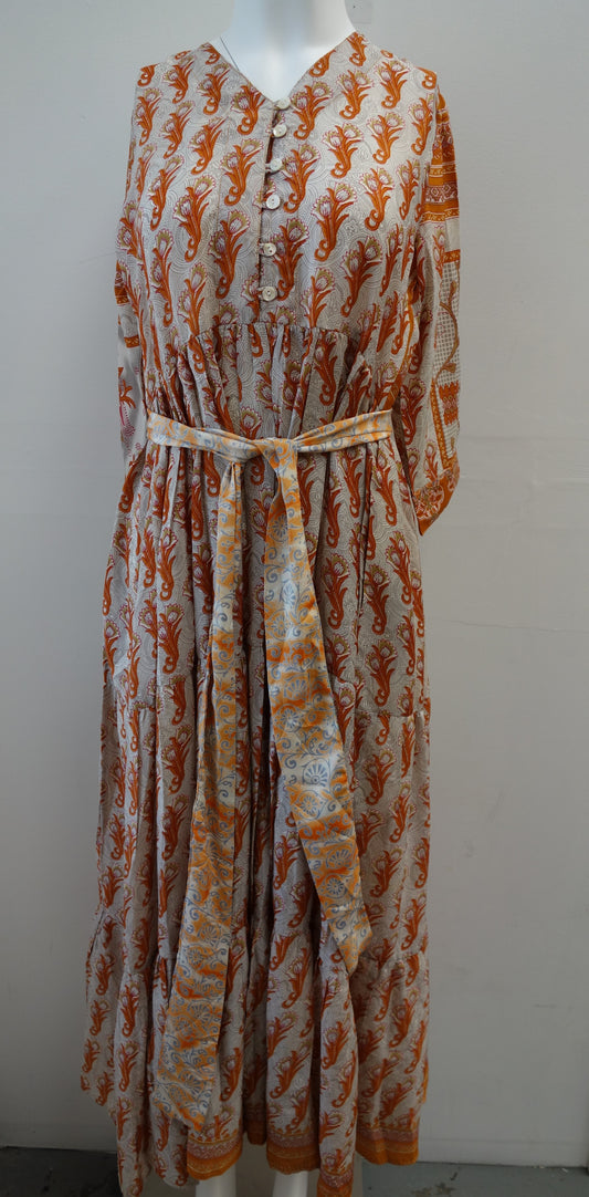 Prairie V-neck Silk Dress XS - 0002