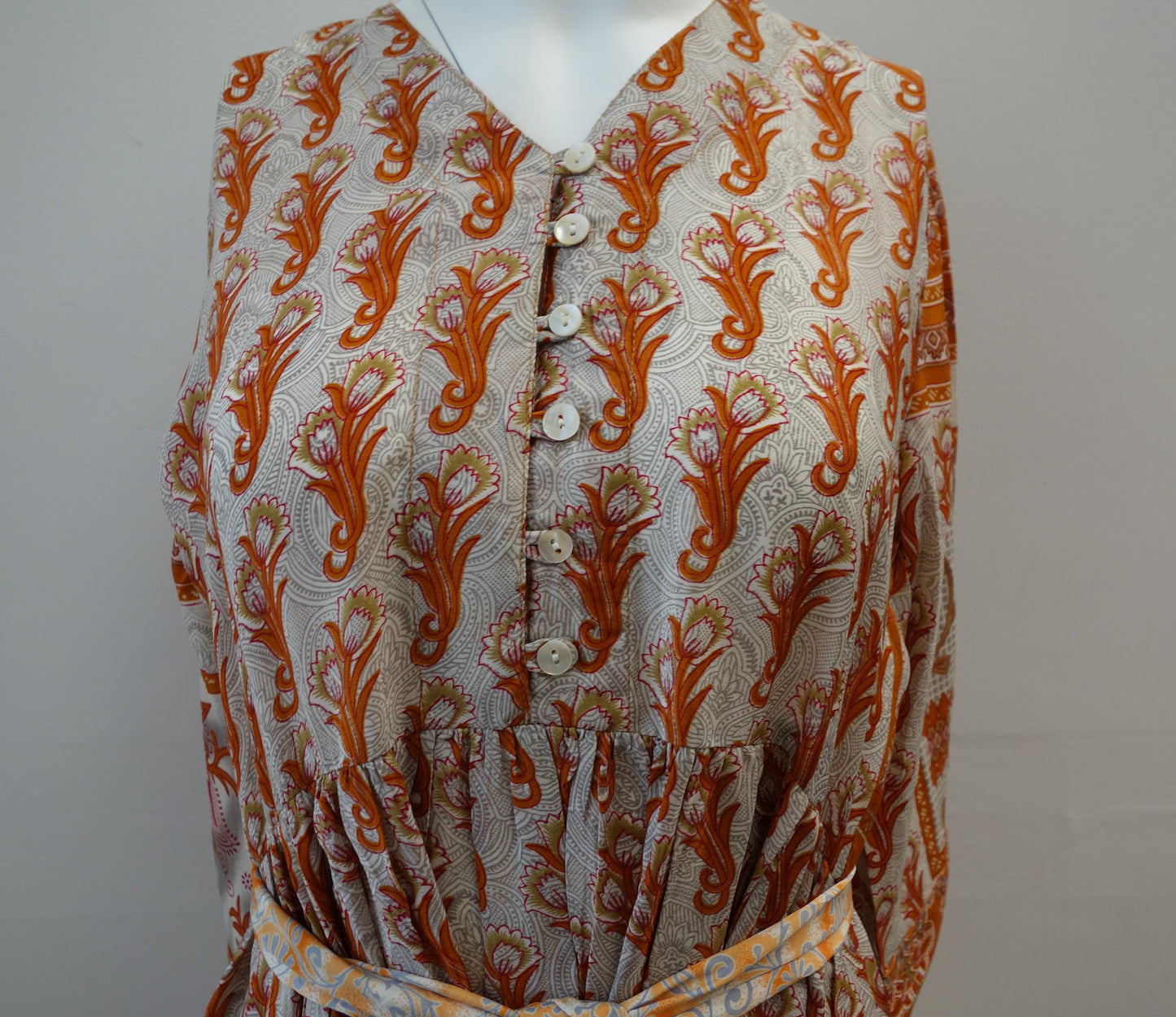 Prairie V-neck Silk Dress XS - 0002