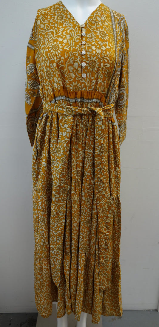 Prairie V-neck Silk Dress S - 005