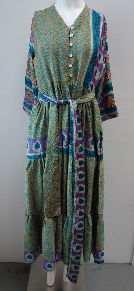 Prairie V-neck Silk Dress S - 006