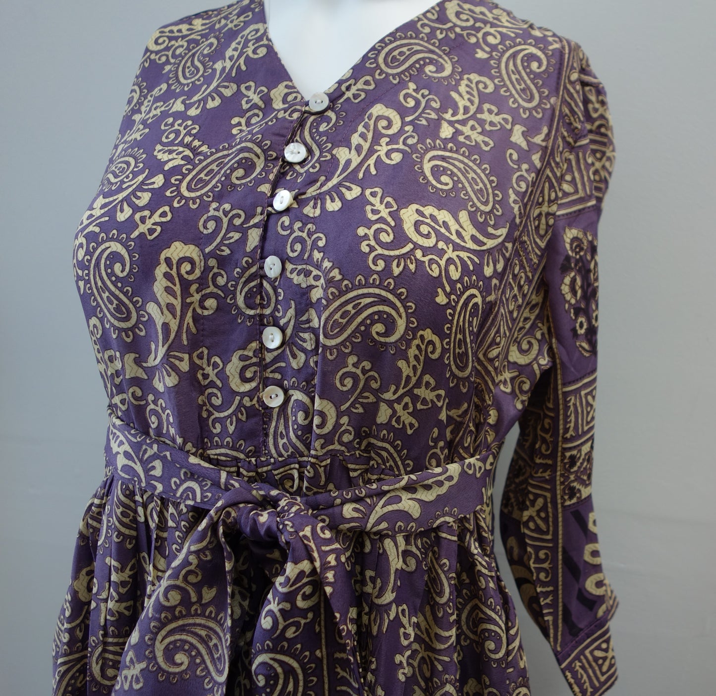 Prairie V-neck Silk Dress S - 0011