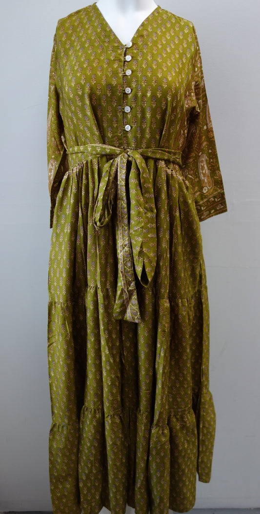 Prairie V-neck Silk Dress S - 0012