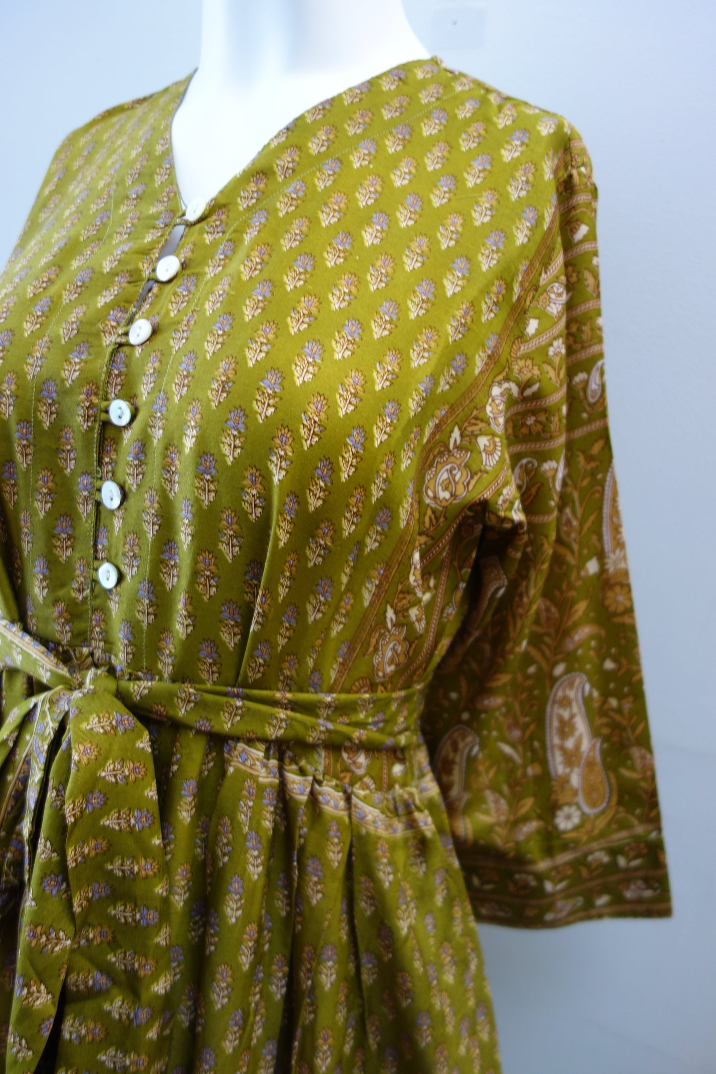 Prairie V-neck Silk Dress S - 0012