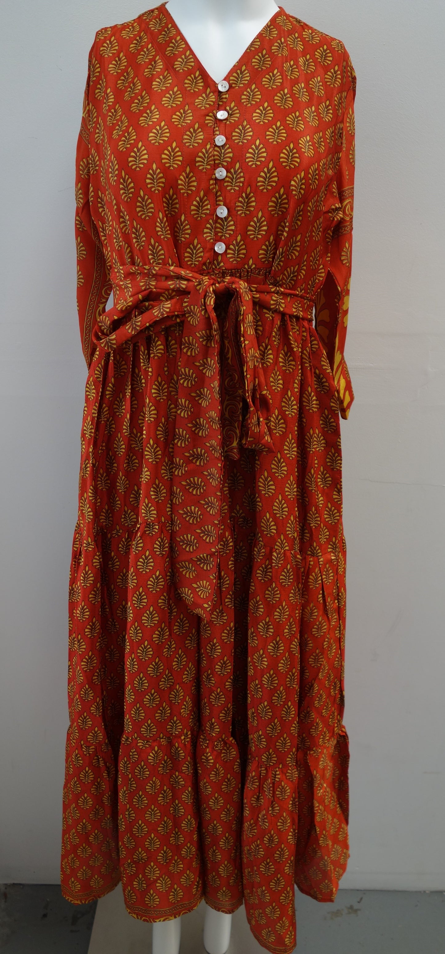 Prairie V-neck Silk Dress S - 0014