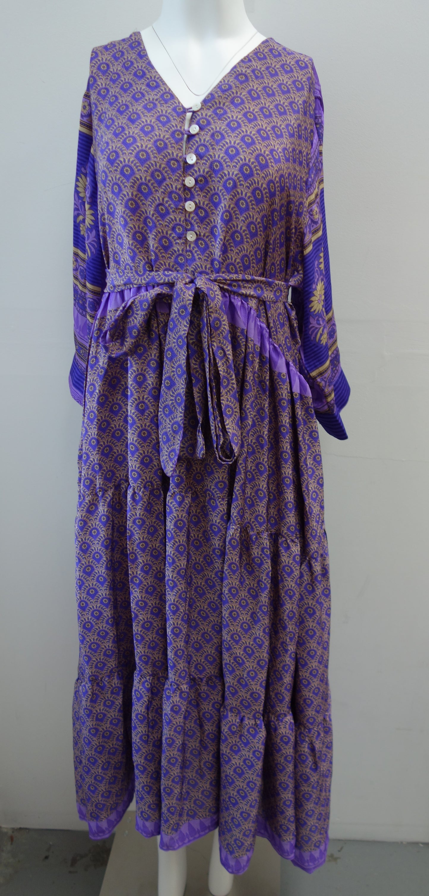 Prairie V-neck Silk Dress 3XL - 028