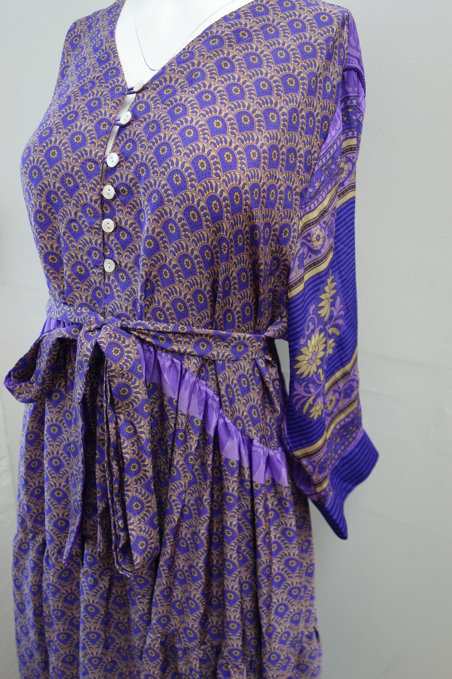 Prairie V-neck Silk Dress 3XL - 028