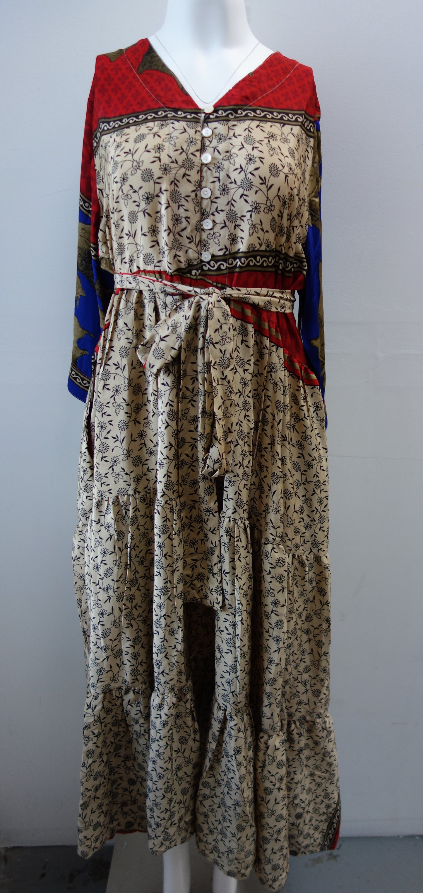 Prairie V-neck Silk Dress 2XL - 029