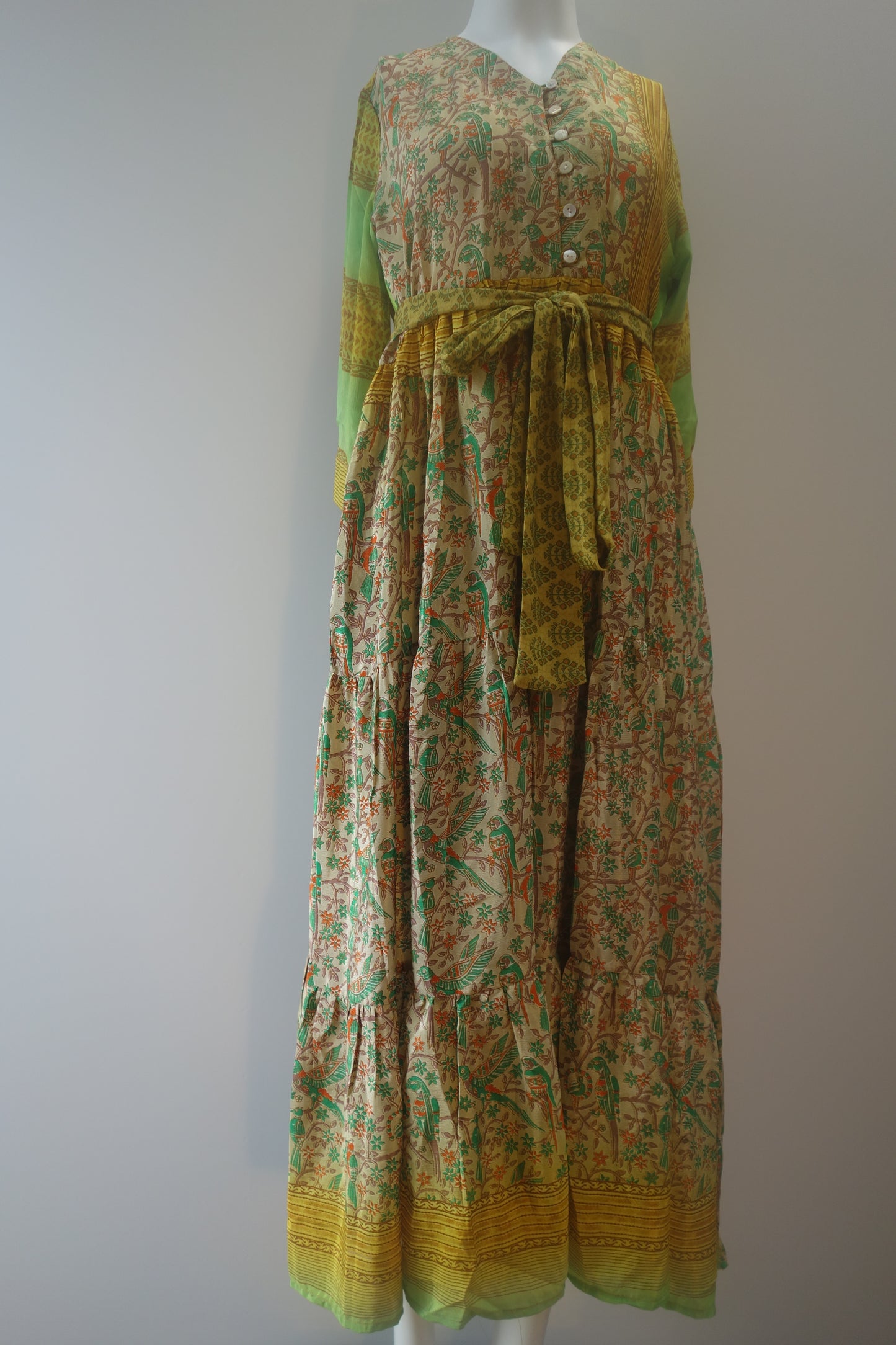Prairie V-neck Silk Dress XS - 0032