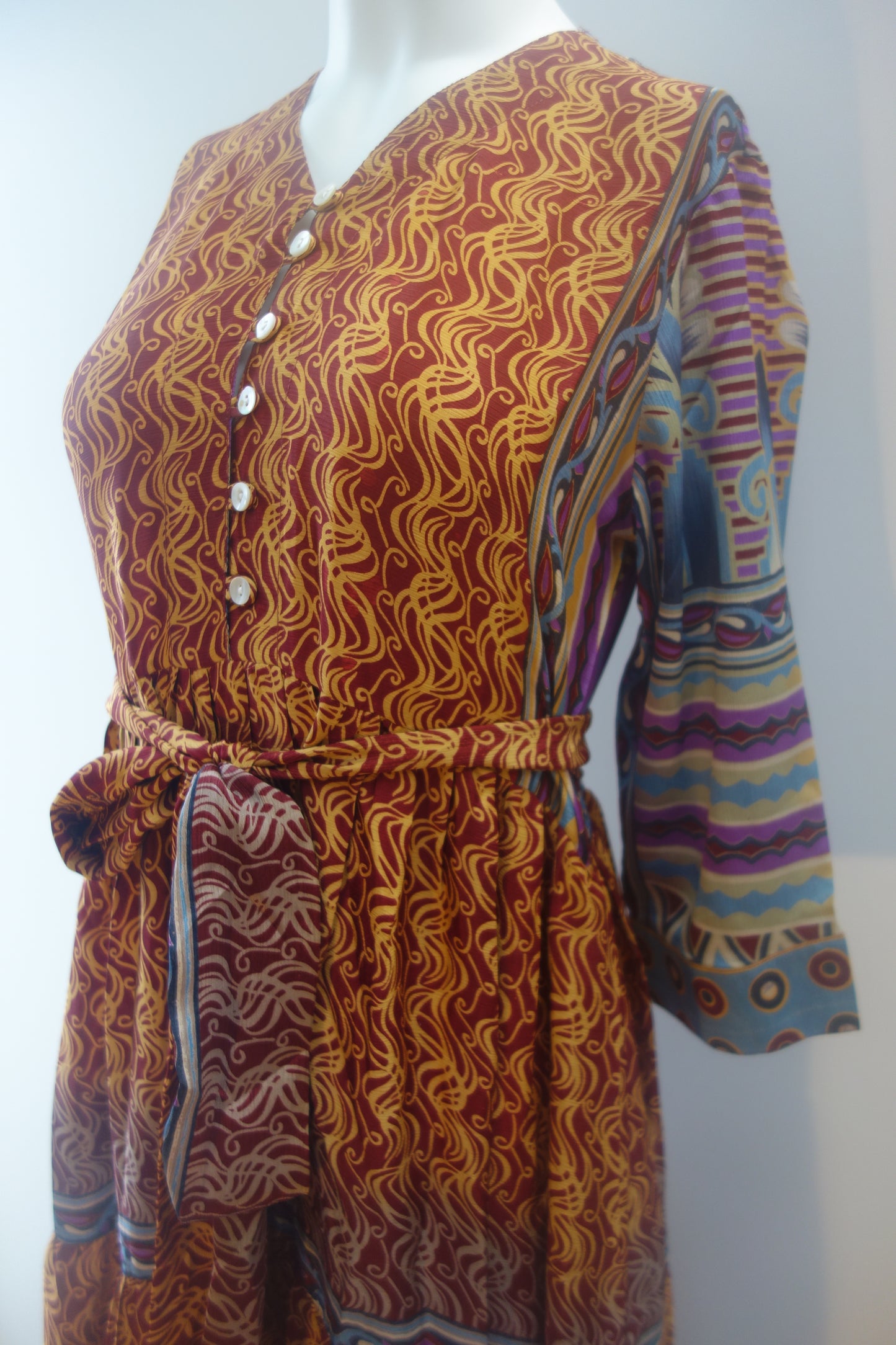 Prairie V-neck Silk Dress S - 0034