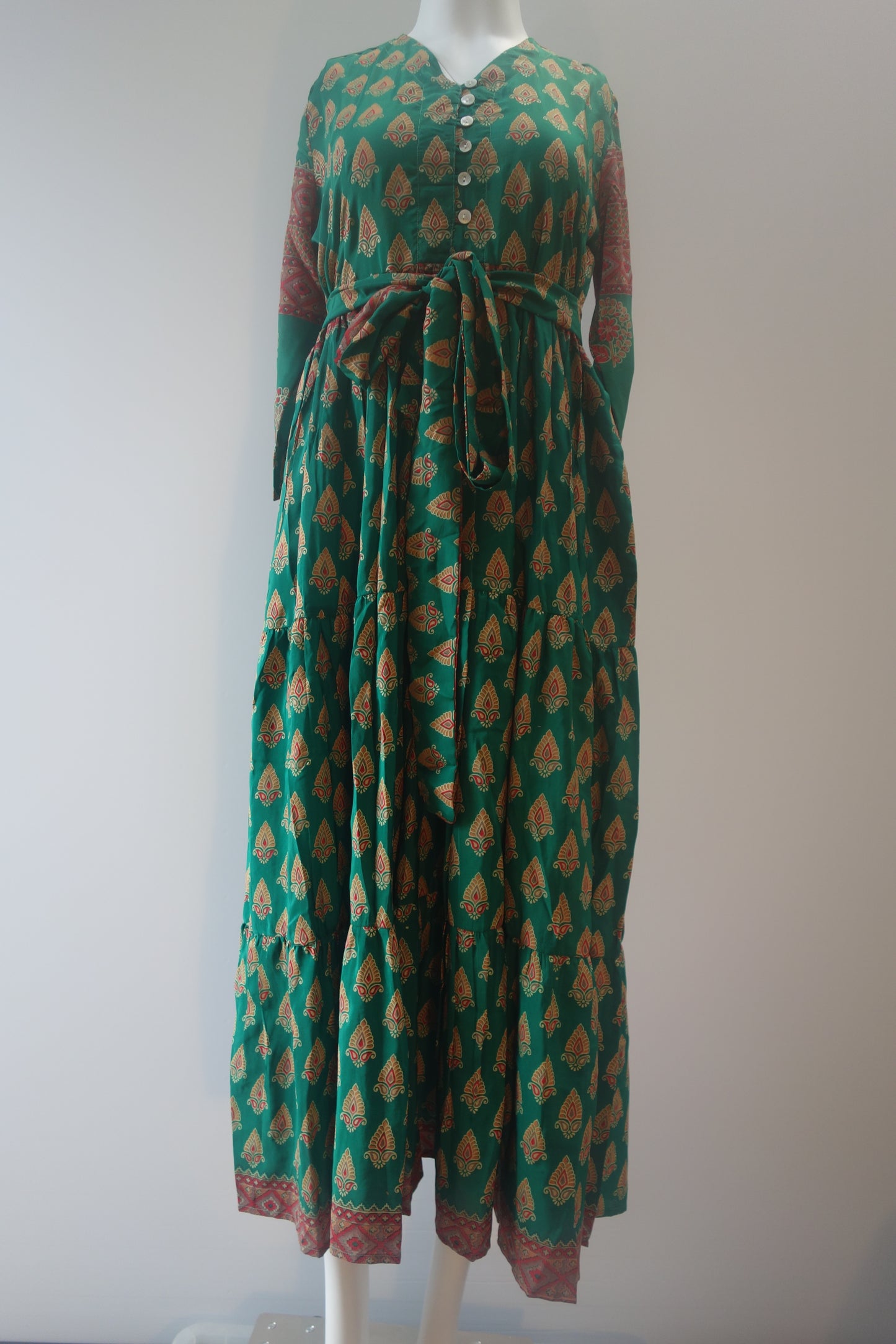 Prairie V-neck Silk Dress S - 0035