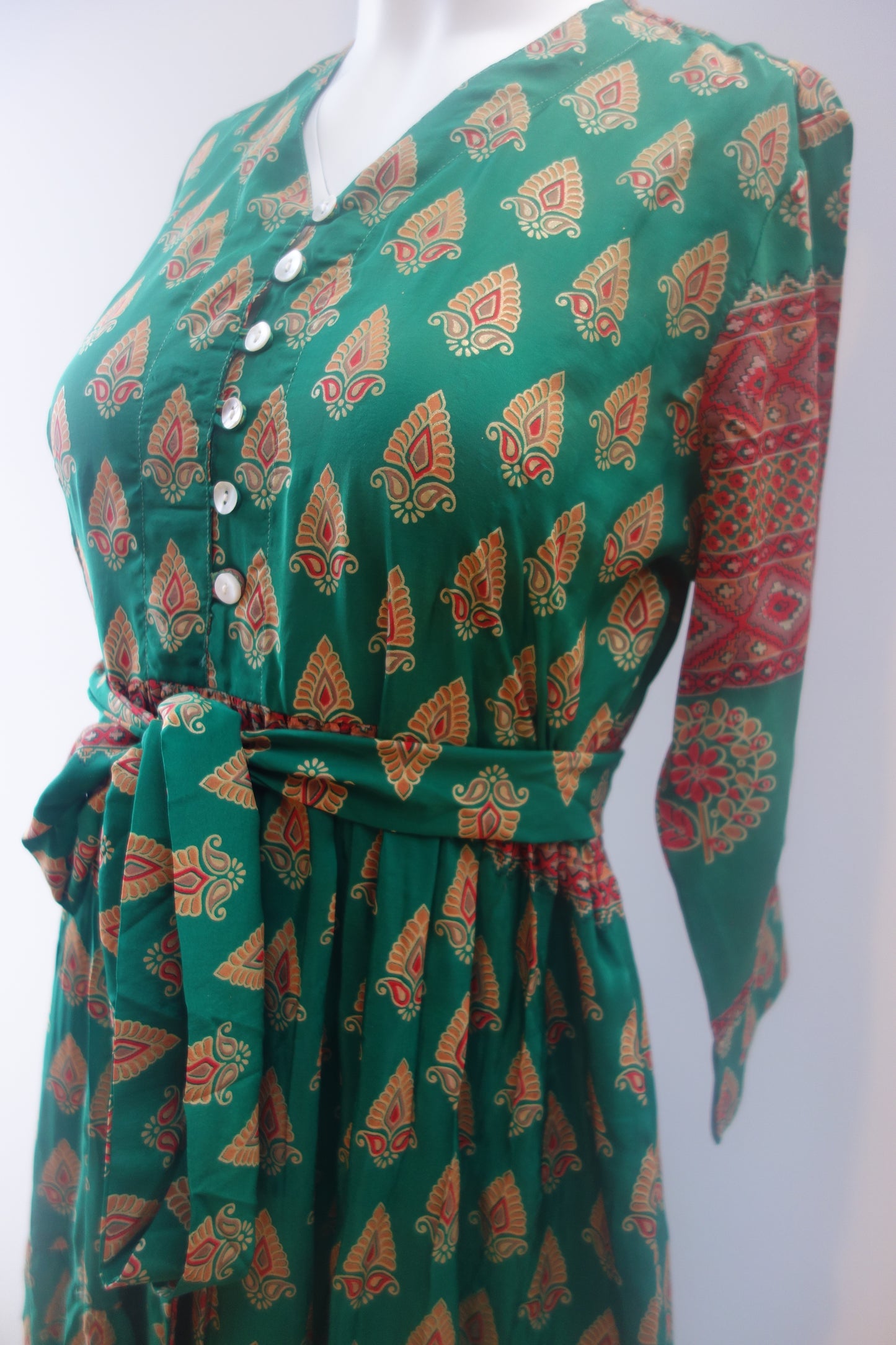 Prairie V-neck Silk Dress S - 0035