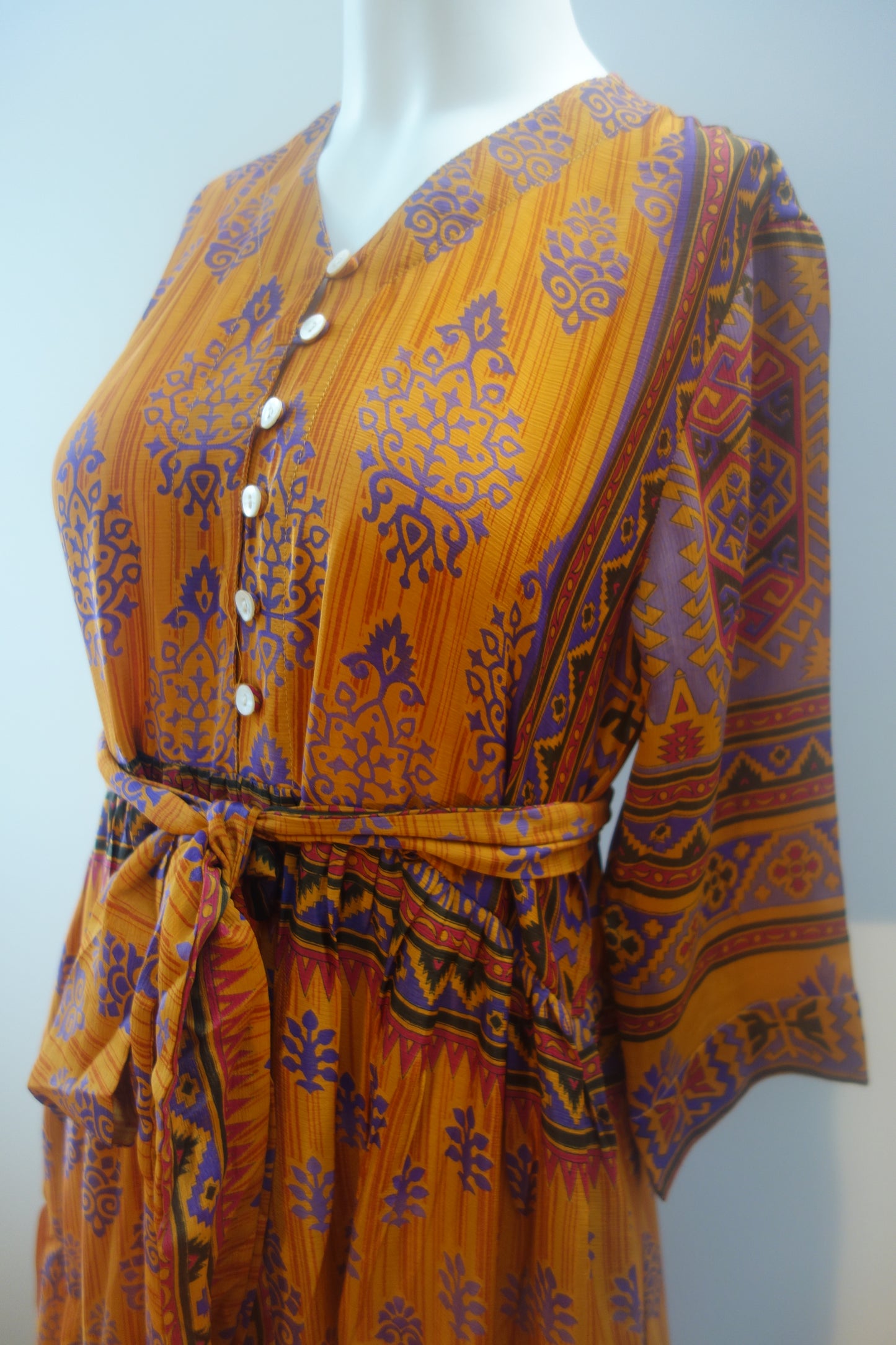 Prairie V-neck Silk Dress S - 0037