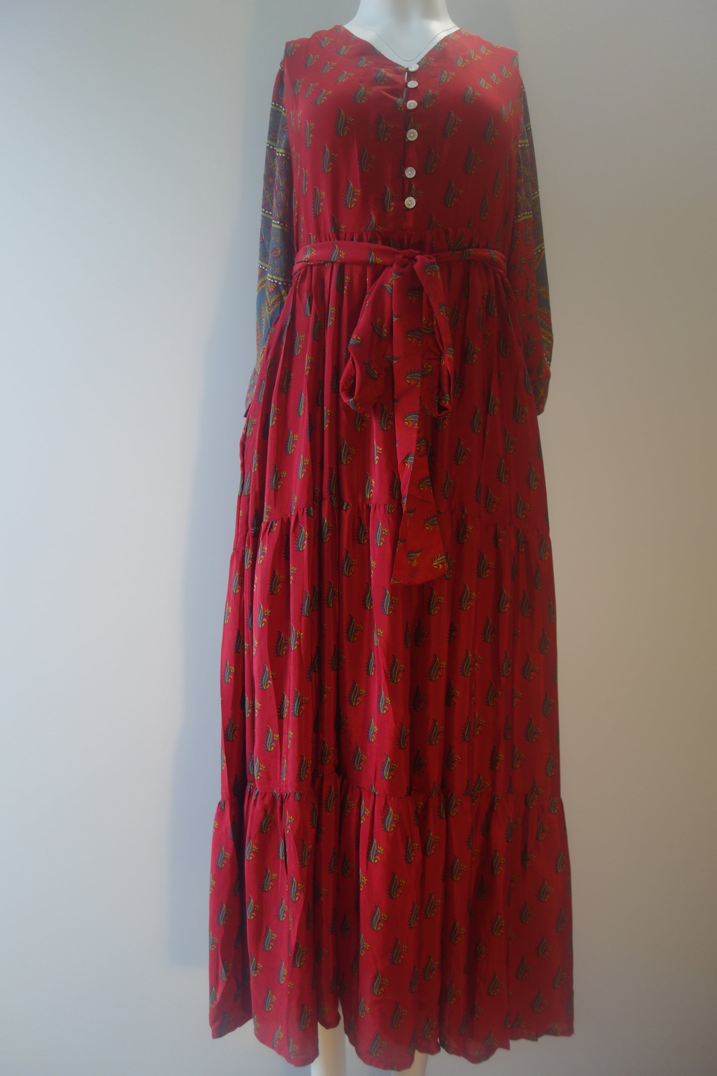 Prairie V-neck Silk Dress M - 040