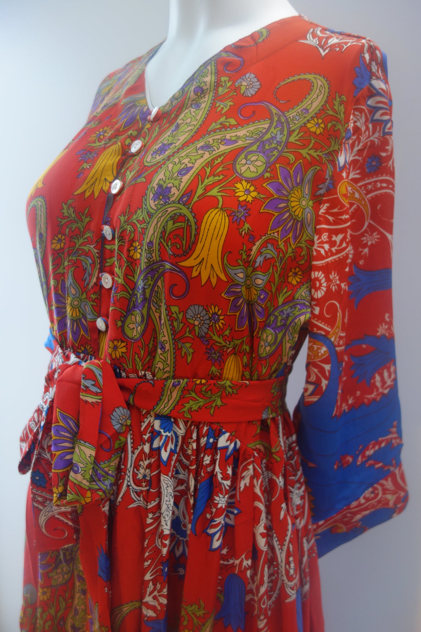 Prairie V-neck Silk Dress M - 041