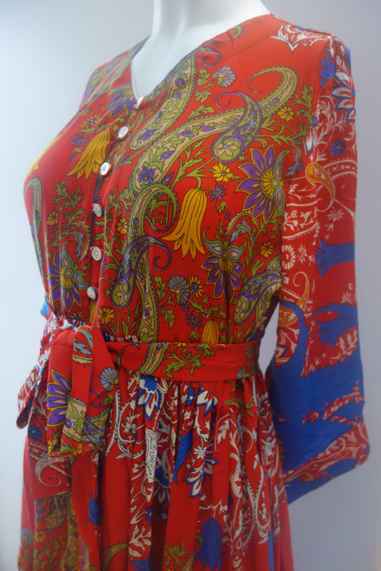 Prairie V-neck Silk Dress M - 041