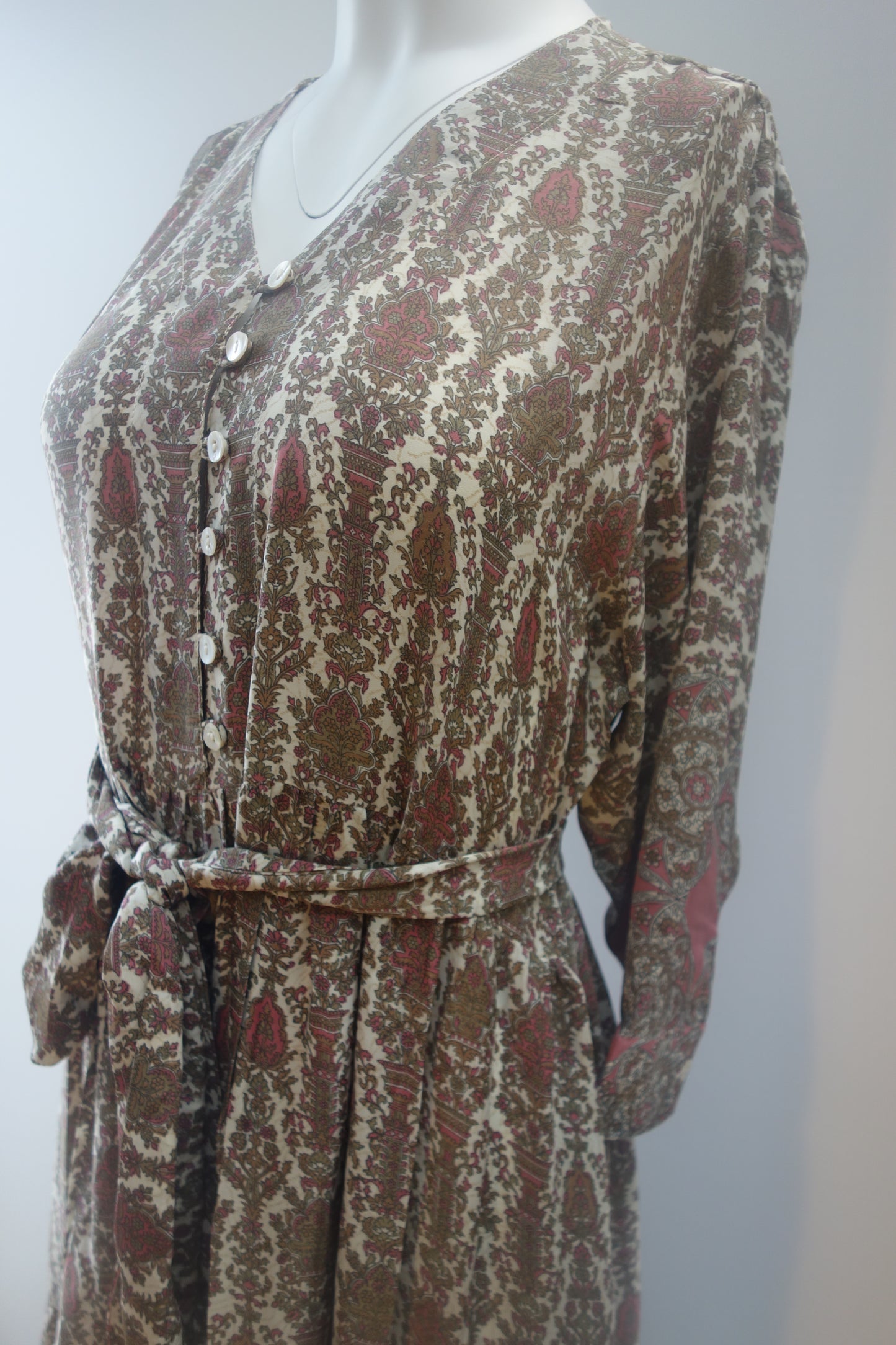 Prairie V-neck Silk Dress XL - 059