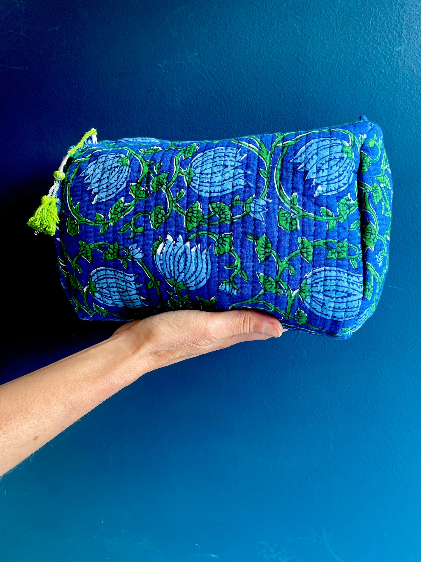 Washbag - Blue and green Floral