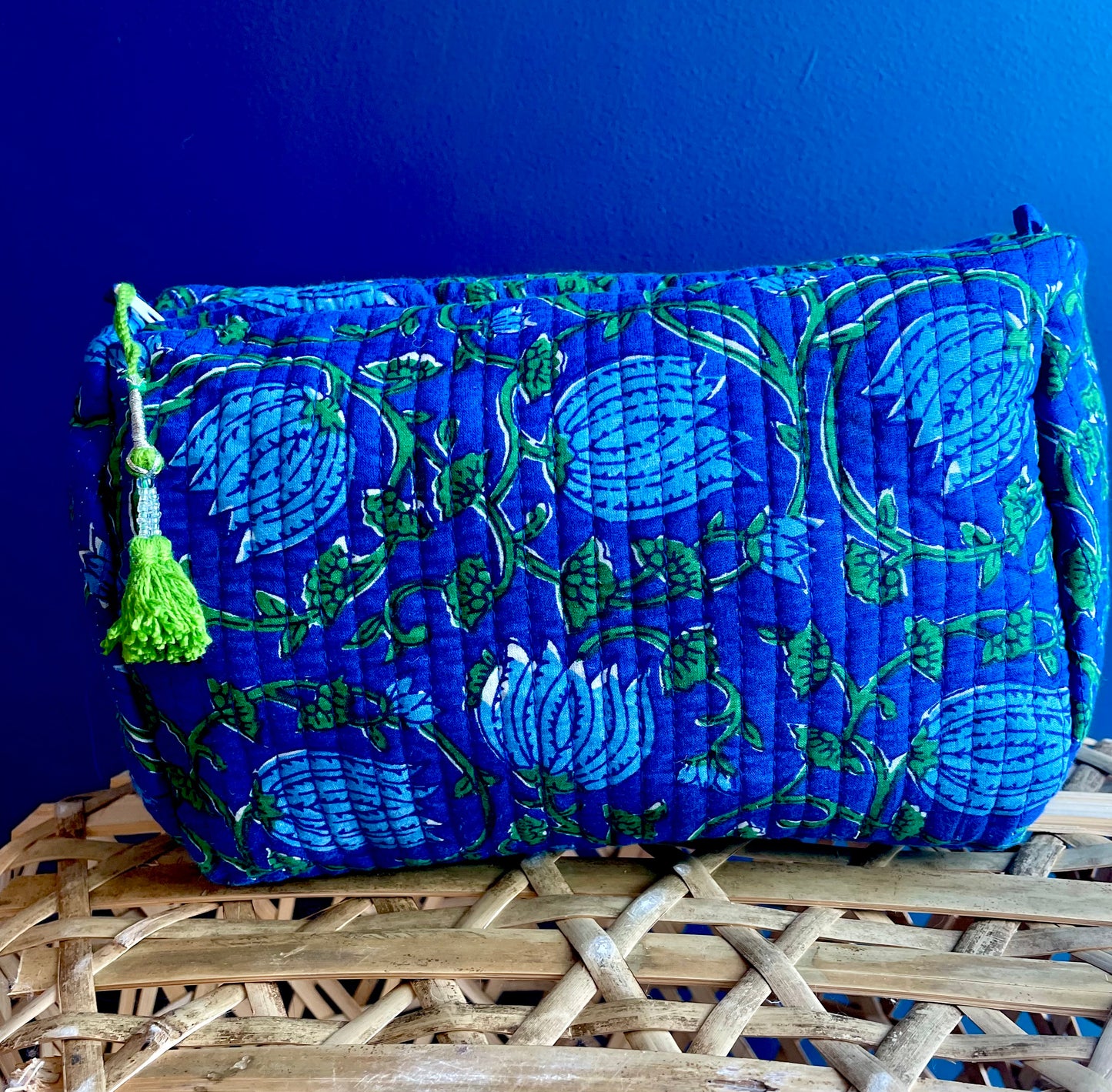 Washbag - Blue and green Floral