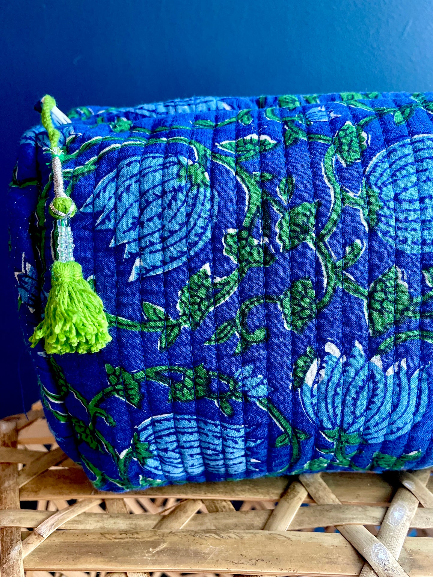 Washbag - Blue and green Floral