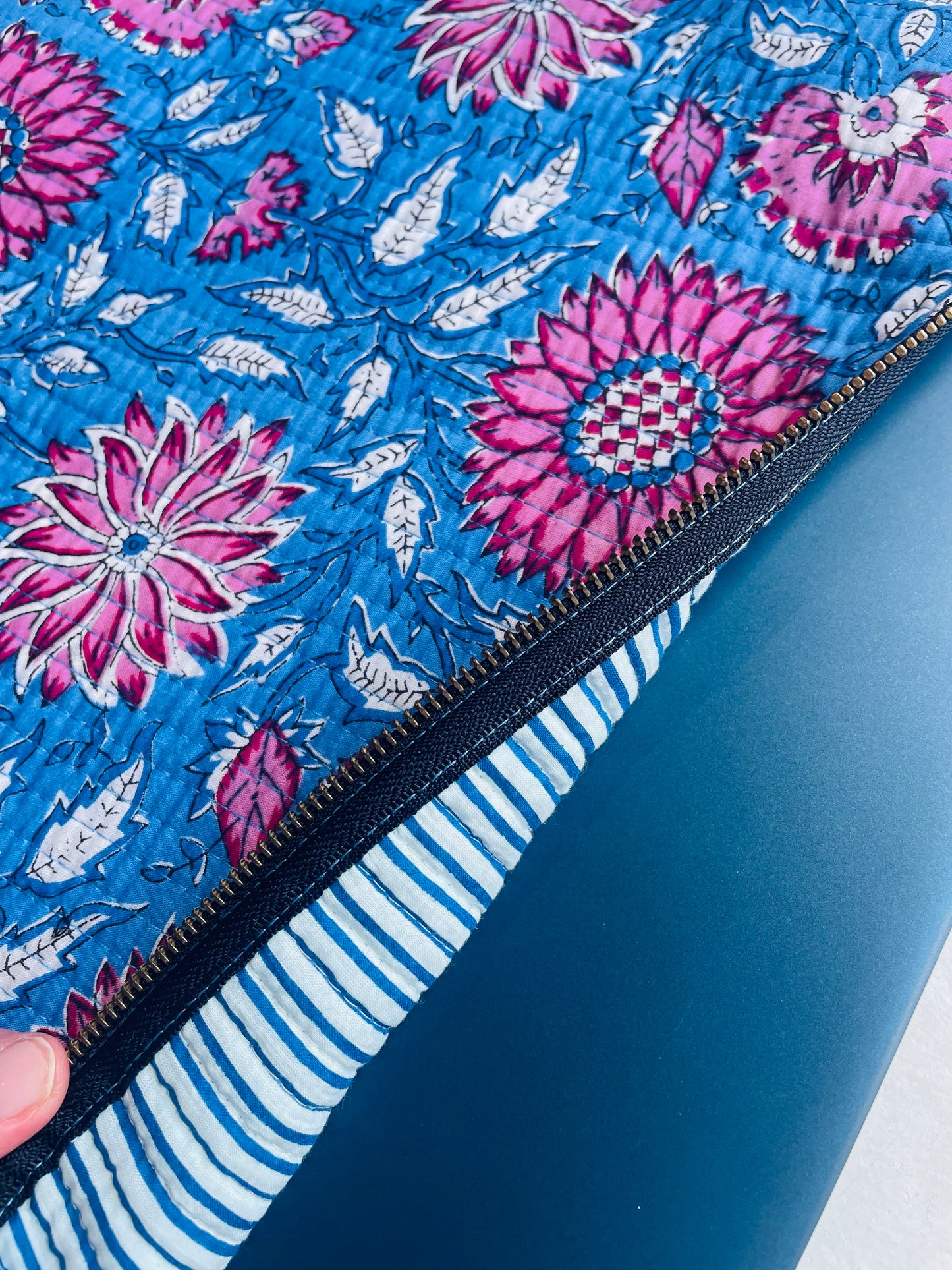 Laptop/iPad Case - Blue/Pink Floral