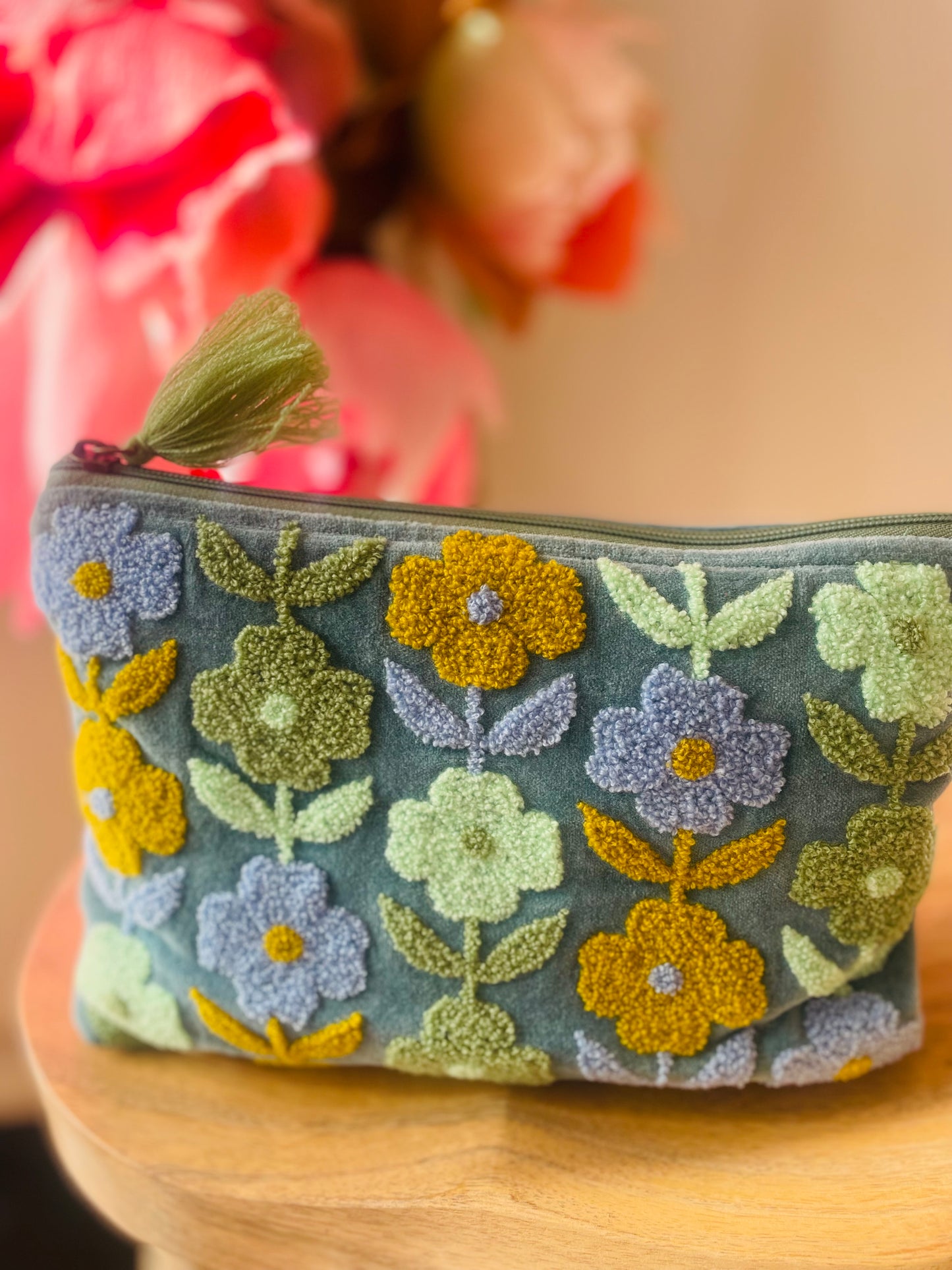 Rambling Flower Pouch - Blue & Cowslip