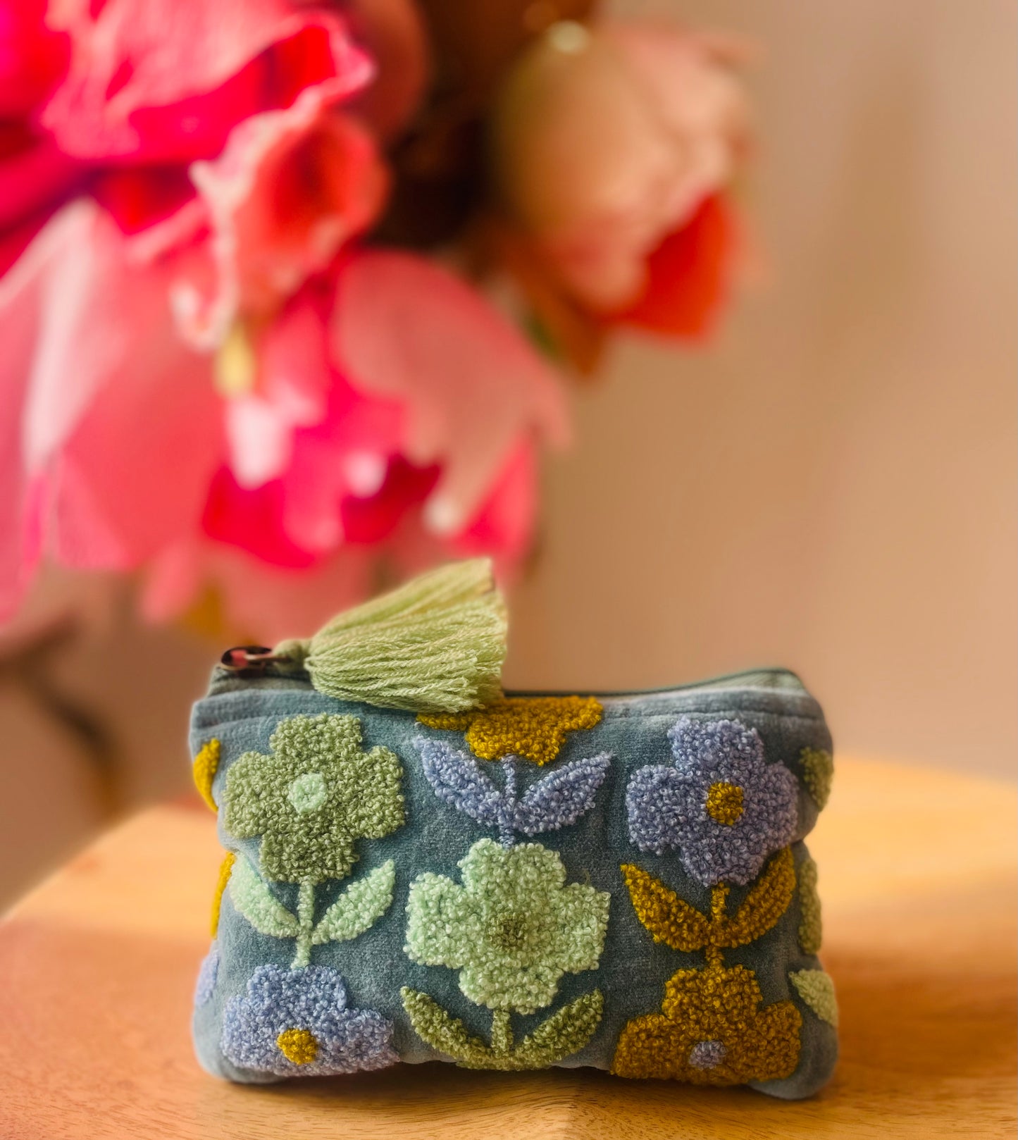 Rambling Flower Pouch - Blue & Cowslip
