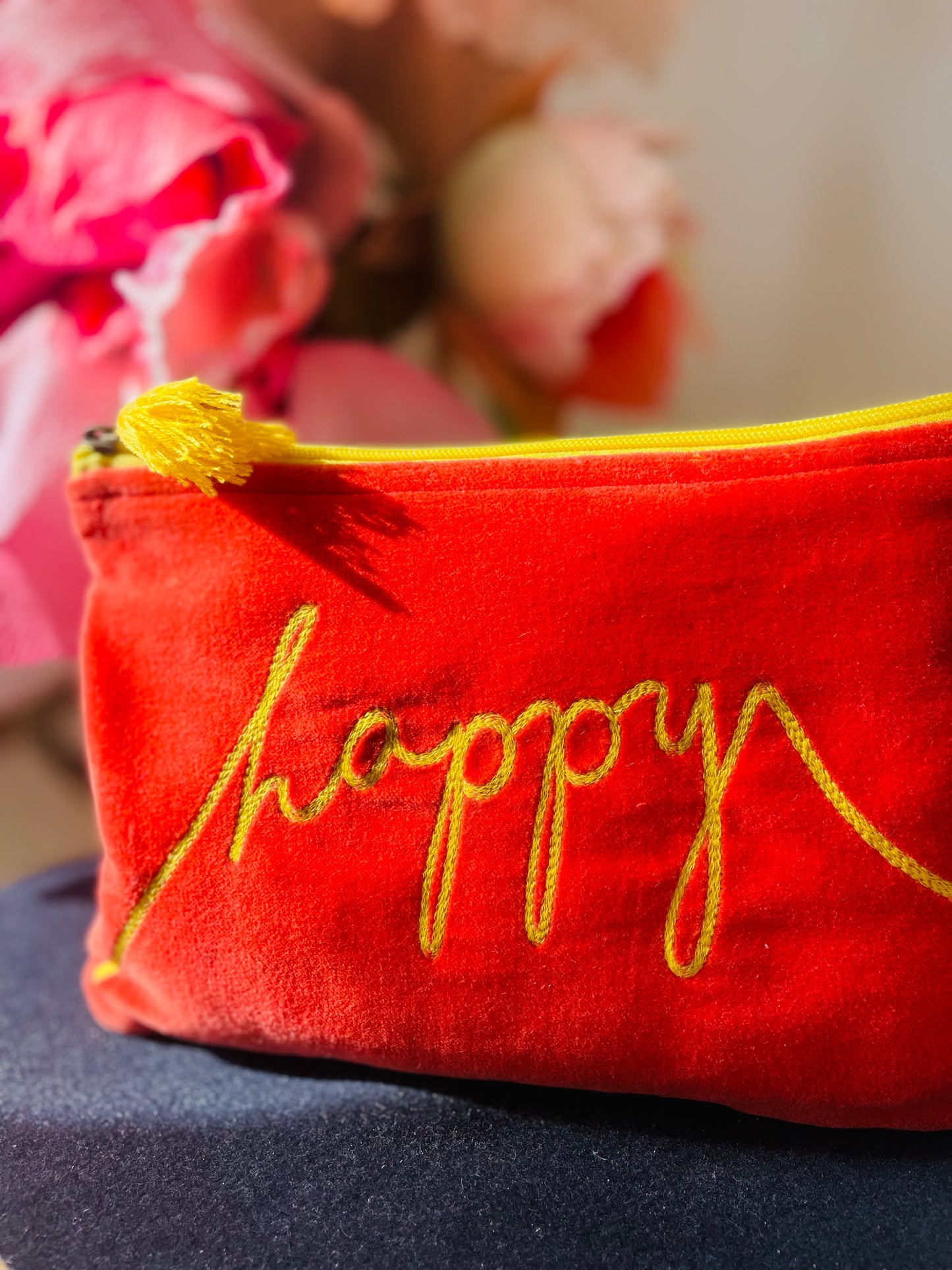Velvet Happy Pouch - Tangerine & Lemon