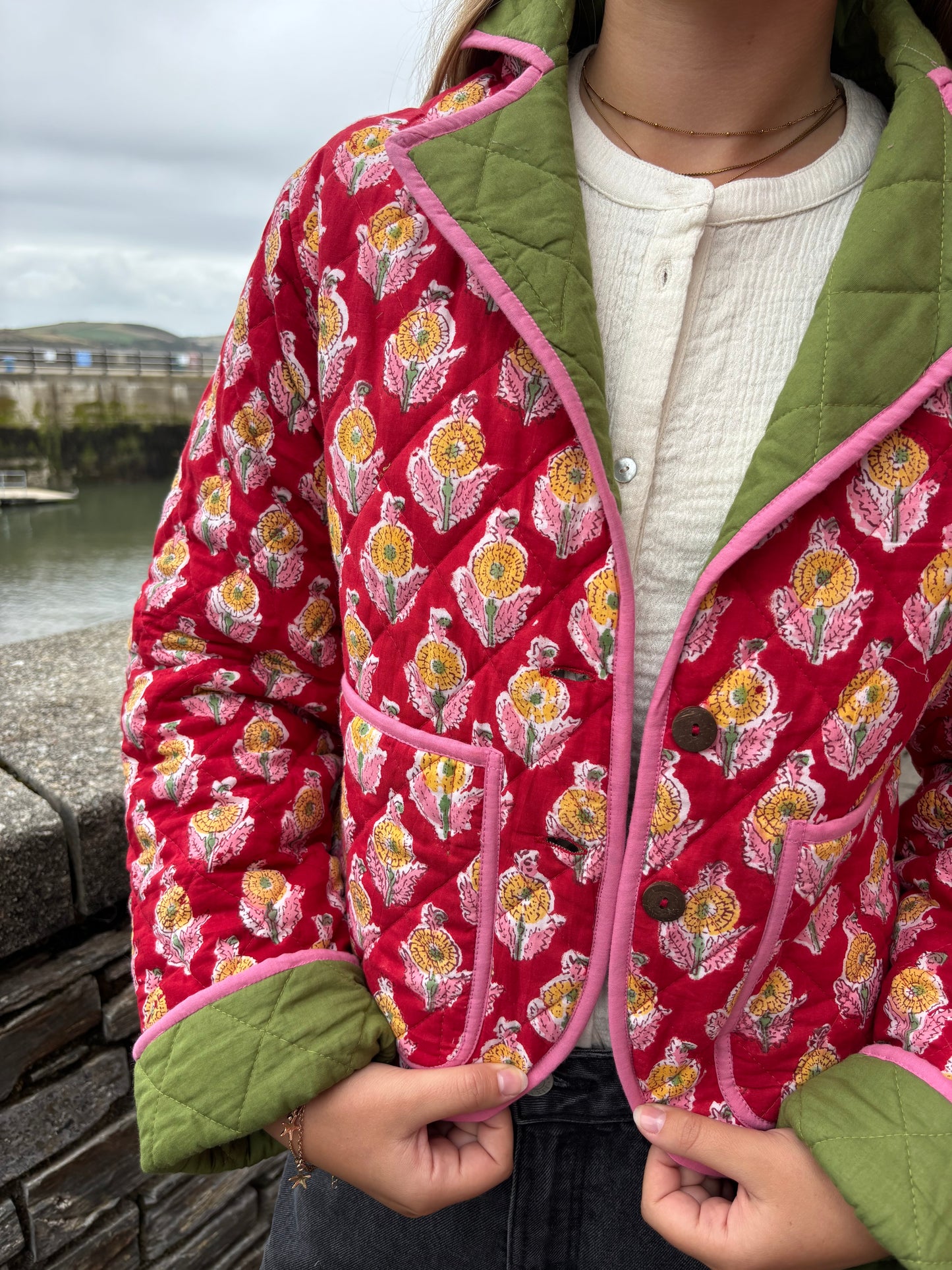 Sample Quilted Cropped Jacket - Ruby