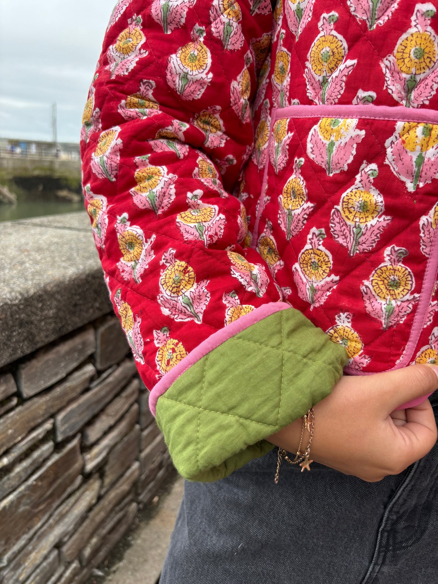 Sample Quilted Cropped Jacket - Ruby