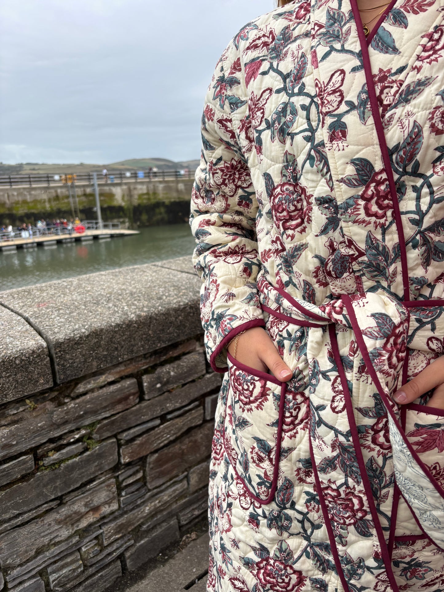 Sample Reversible Quilted Dressing Gown - Floral