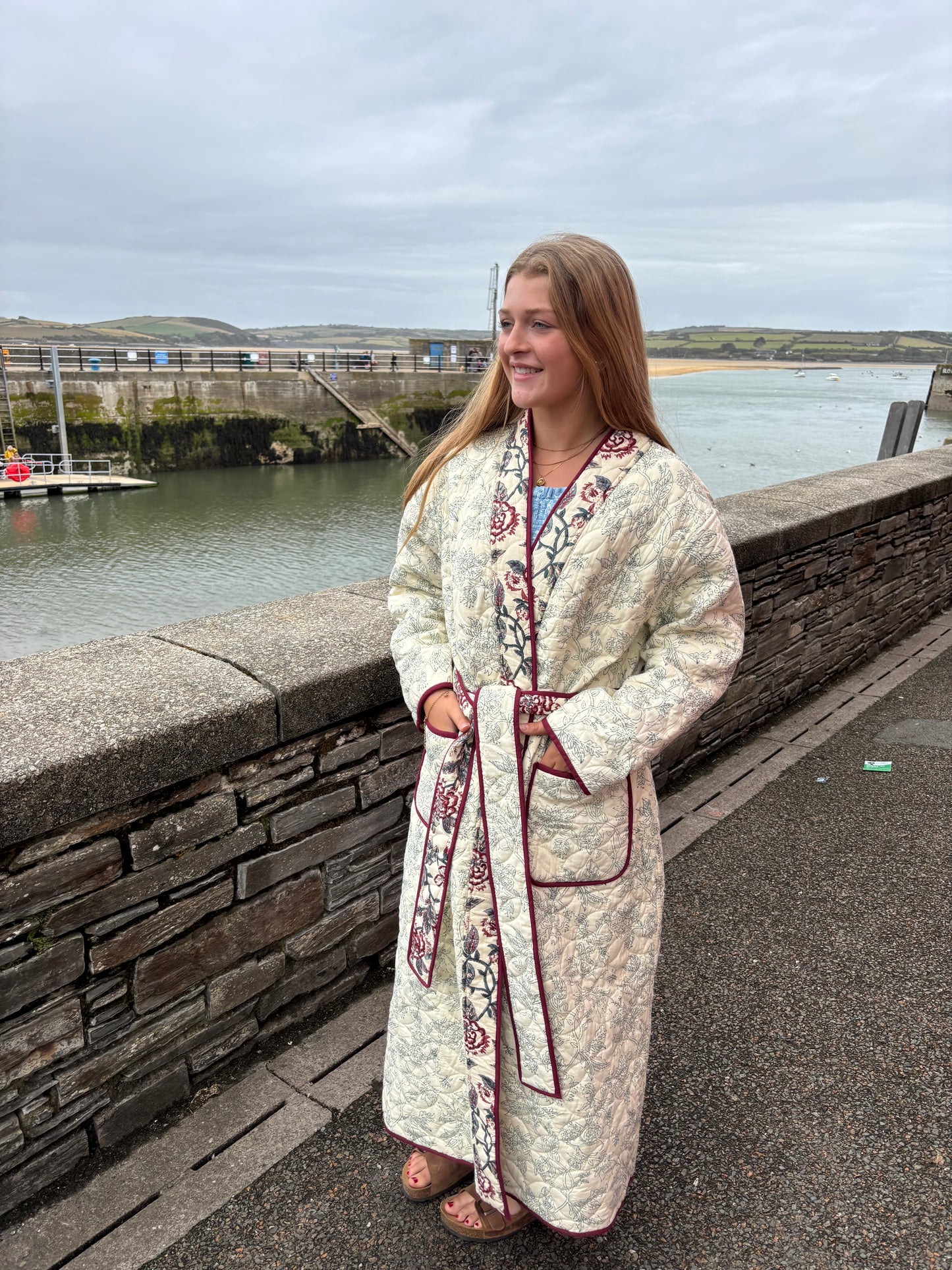 Sample Reversible Quilted Dressing Gown - Floral