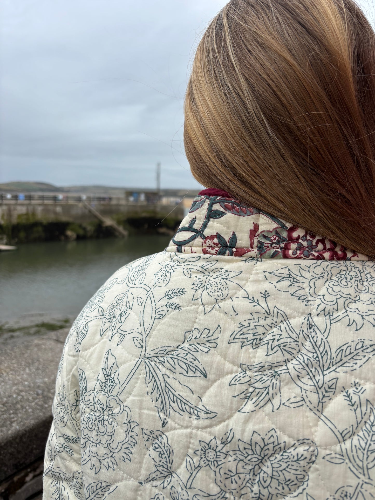 Sample Reversible Quilted Dressing Gown - Floral