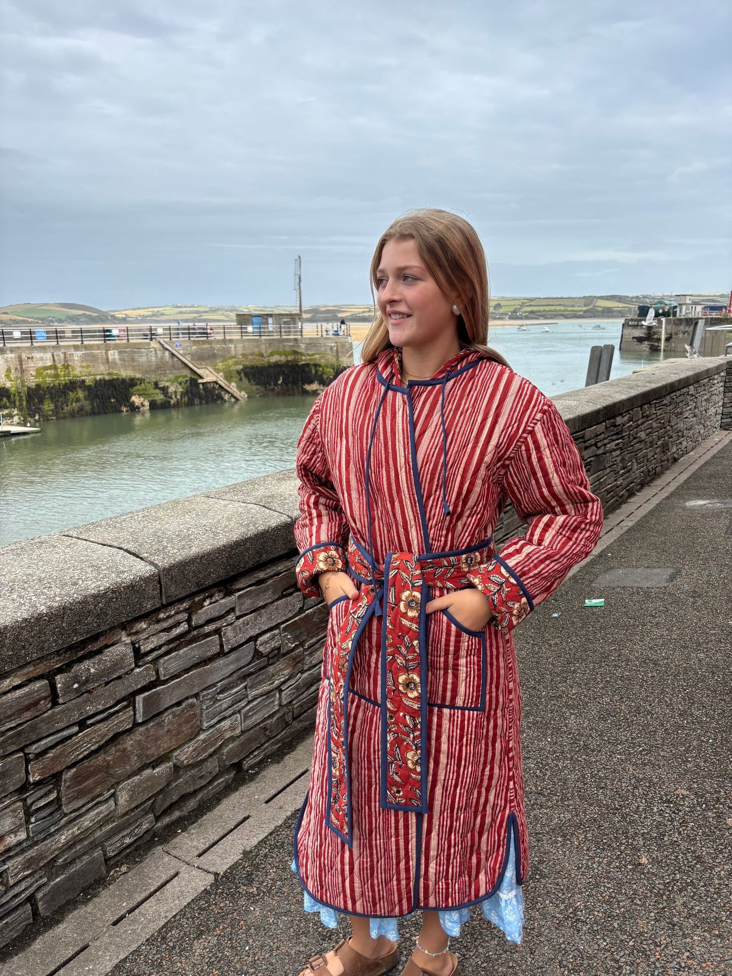 Sample Reversible Quilted Hooded Dressing Gown - Catarina