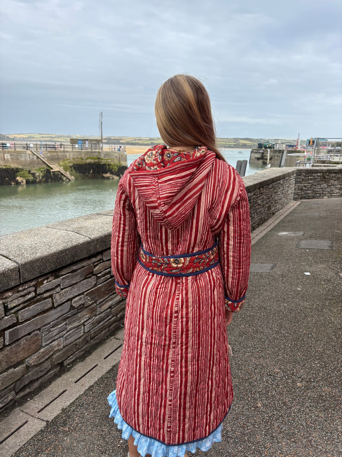 Sample Reversible Quilted Hooded Dressing Gown - Catarina
