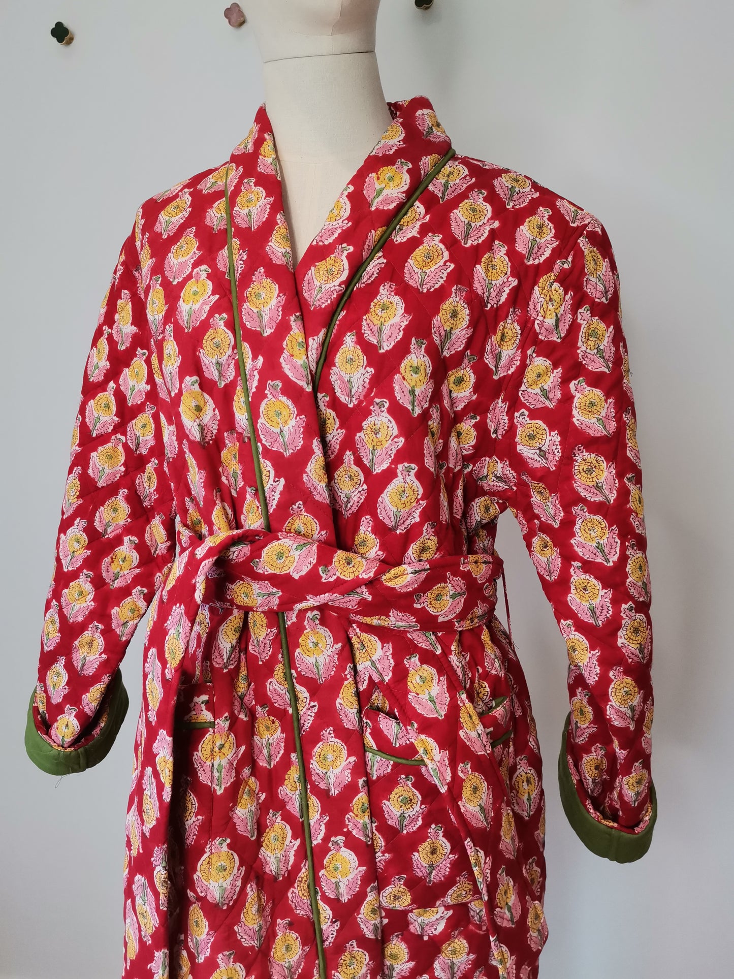 Quilted Dressing Gown Sample - Ruby