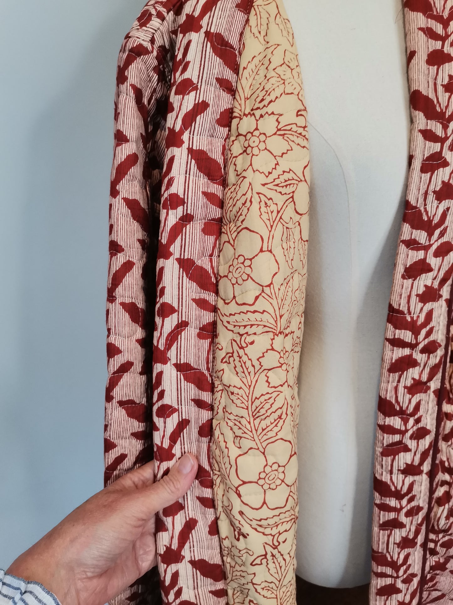 Reversible Quilted Dressing Gown Sample - Leaf