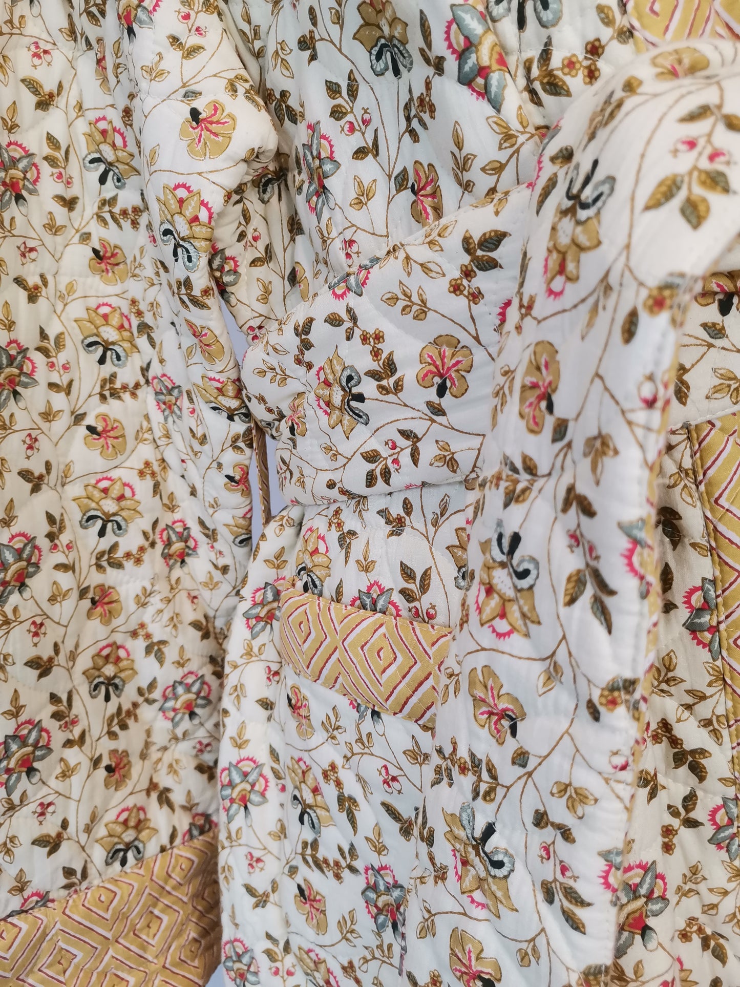 Reversible Quilted Dressing Gown Sample - Honey Meadow Reversible