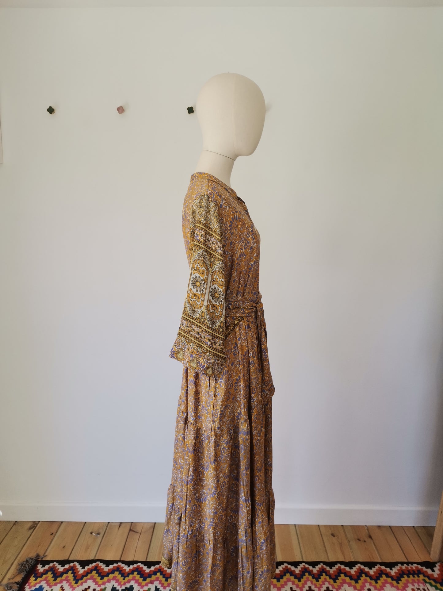 Prairie Round Neck Silk Dress XXXL - 014