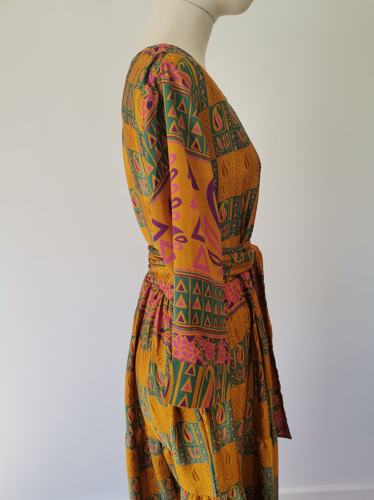 Prairie V-neck Silk Dress L - 033