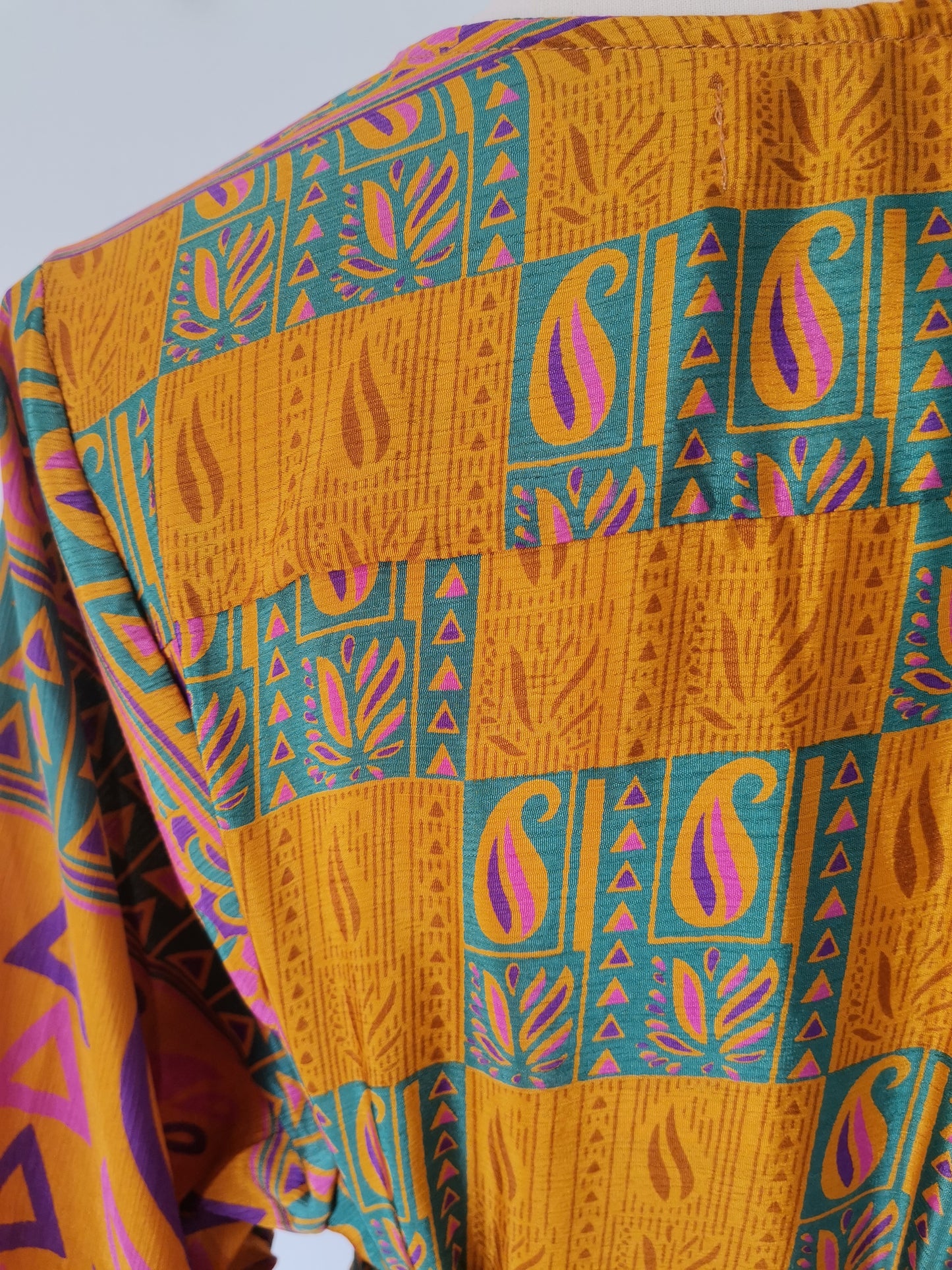 Prairie V-neck Silk Dress L - 033
