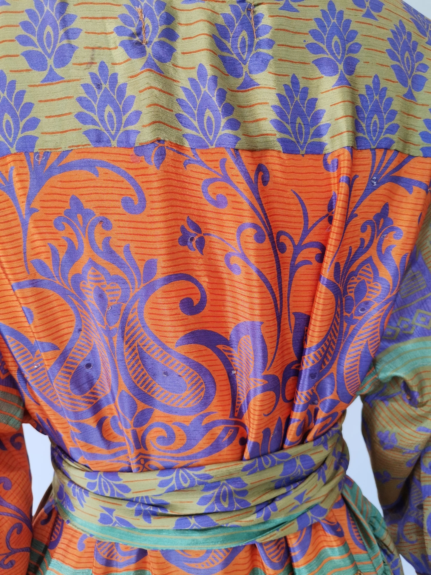 Prairie V-neck Silk Dress L - 035