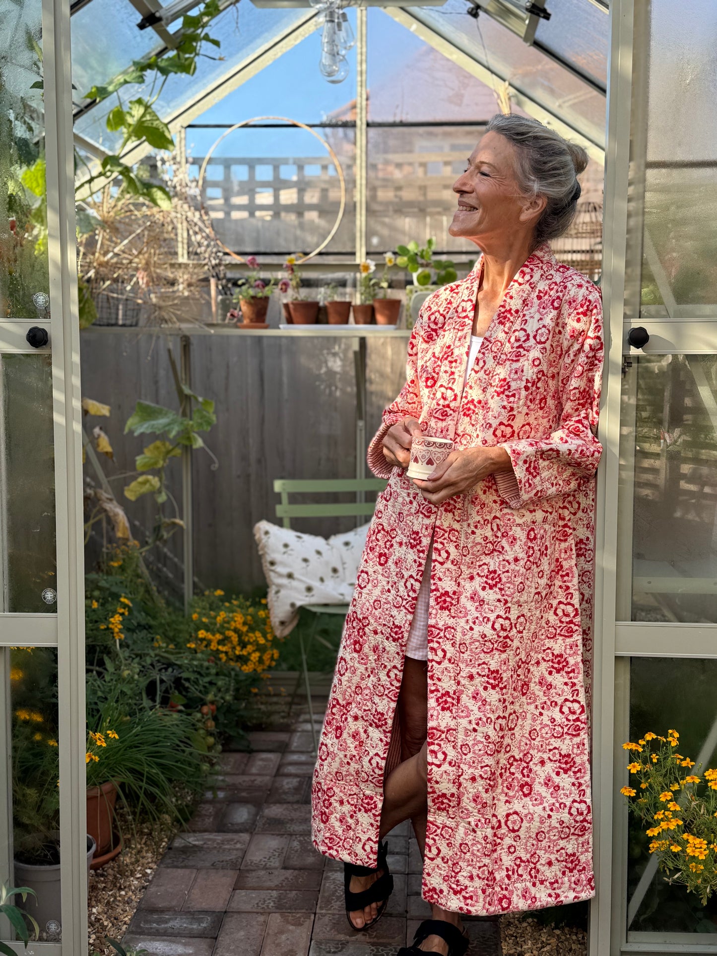 Quilted Dressing Gown - Cherry Blossom